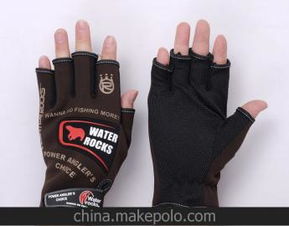 日本正品 钓鱼手套 露五指半指冬季户外运动手套防水保暖促销特价